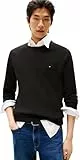 Tommy Hilfiger Jersey Hombre Essential Cotton Crew Neck de Algodón, Negro (Black), XL