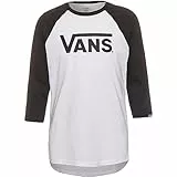 Vans Classic Raglan Camiseta Hombre, White-Black, M