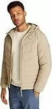 Tommy Hilfiger Cazadora acolchada Hombre Mid Quilt con capucha, Beige (Sandalwood), S