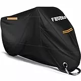 Favoto Funda para Moto Cubierta de la Motocicleta 210T Protectora Poliéster con Banda Reflectante a Prueba de Sol Agua Lluvia Polvo Viento Nieve Excremento de Pájaro al Aire Libre XXL 245cm