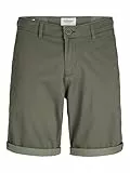 JACK & JONES Jpstbowie Jjshort Sa Printed Sn Pantalones Cortos Chinos, Noche de Oliva, L para Hombre