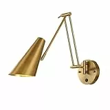 JOUFNING Aplique De Pared Con Brazo Articulado Ajustable, Lámpara De Brazo Articulado Largo, Giratoria, Telescópica Y Plegable, Lámpara De Noche Vintage E27, Creativa Y Regulable(Gold)