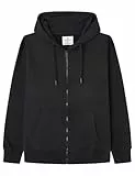 Springfield Sudadera básica con Cremallera y Capucha, Negro Estandar, L para Hombre