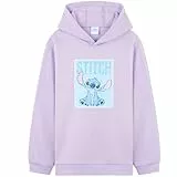 Disney Stitch Sudadera con Capucha Reversible de Lentejuelas, Moda Cálida Ropa para Niña y Adolescente (Morado Stitch, 13-14 Años)