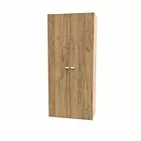 MUEBLES PITARCH Armario Dormitorio Ropero 2 Puertas, Roble Kraft, 180x79x52 cm(Alto x Ancho x Fondo), Mueble Auxiliar Moderno