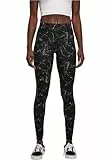 Urban Classics Mallas para mujer, Pantalones de Yoga Mujer, Negro (Black Marble), XXXL
