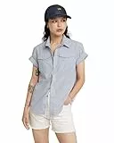 G-STAR Para Mujer Camisa Military Button Down, Multicolor (Grapeade Mini Stripe D24592-C667-G460), XS