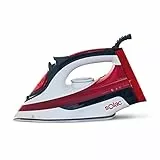 Solac - Plancha de Vapor Optima 2600W | Autolimpieza | Anticalcar | Antigoteo | 170g/min Vapor Continuo | Suela Cerámica | Depósito 380 ml | Ergonómico | Alta Durabilidad | Roja