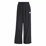 adidas Mujer Essentials 3-Stripes Lifestyle Woven Parachute Pants, Black/White, XL