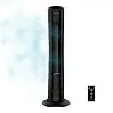 Cecotec Ventilador de Torre Digital con Mando a Distancia y Temporizador EnergySilence 9090 Skyline. 45 W, 40'' (102cm) de Altura, Oscilante, Motor de Cobre, 3 Velocidades, Negro