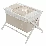 Interbaby Cuna Colecho Minicuna Colecho Madera | Minicuna Plegable, Cómoda, Montaje Sencillo | Cuna Bebe Patas en Tijera, Ruedas con Frenos, Edredón Desenfundable | Nature Beige