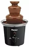 Bestron Fuente de chocolate con 3 niveles, pequeña fuente de chocolate con función de mantenimiento del calor, 60 vatios, color: negro/acero inoxidable