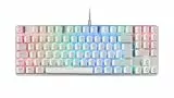Mars Gaming MKREVOPRO, Teclado Mecánico Gaming TKL con Pad Numérico, Switch OUTEMU Pro Azul, Iluminación Full RGB, Chip Vision MCU, Software, Idioma Portugués, Blanco