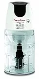 Moulinex Masterchop XL Picadora con 4 Cuchillas, Sistema de Seguridad, 500 W, Negro, Blanco