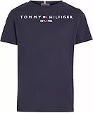 Tommy Hilfiger Camiseta de Manga Corta Infantil Unisex Essential tee con Cuello Redondo, Azul (Twilight Navy), 14 Años