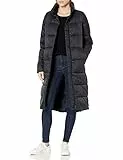 Amazon Essentials Abrigo de Invierno Ligero con Cremallera Completa, Resistente al Agua, Largo y Acolchado Mujer, Negro, M