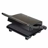 Jata JEGR1106 Parrilla Electrica Grill 750 W, Placas lisas Antiadherentes de 22,5 x 14,6 cm, Cocina todo tipo de alimentos, Tapa superior basculante, Apertura 180°