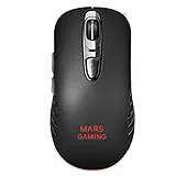Mars Gaming , MMW2, Ratón Gaming Inalámbrico, RGB Flow, 3200 dpi, Soft-Touch, Negro