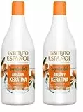 Instituto Español Champú Argán + Keratina Reestructuración y Fortalecimietno 750 ml (Paquete de 2)