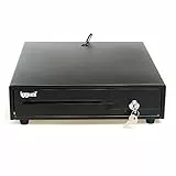 iggual – Cajón Portamonedas IRON-10 -Caja Efectivo Registradora Manual o Automática 4 Billetes y 6 Monedas -Cerradura 3 Posiciones - Material Acero+Plástico -Uso profesional- Negro (38x33,5x 8)