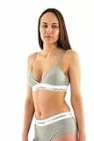Calvin Klein Sujetador Bralette Mujer Triangle Relleno extraíble, Gris (Grey Heather), M