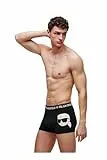 KARL LAGERFELD Ikonik 2.0 Trunk Set (Pack 3) Ropa Interior, Negro/Iconic AOP White, XS para Hombre