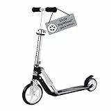 HUDORA Scooter Little BigWheel - Negro - Patín de Aluminio Seguro para niños Desde 3 años - Patinete Urbano Ajustable y Plegable para hasta 100kg - Patín Estable con Grandes Ruedas