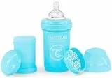 Twistshake Biberón Anti-cólicos con Tetina Flujo Lento de Silicona para Bebés, Botella para Beber de Leche, Sin BPA, 0+ Meses, Azul Pastel