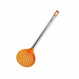 BRA Efficient Espumadera de Cocina, Acero INOX, Nailon y Silicona, Naranja, 36.5 cm