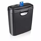 alpina Trituradora de Papel 190W - Destructora de Documentos y Tarjetas de Crédito - para Casa y Oficina - Trituradora en Tiras - con Recipiente de Recolección - Protección contra Sobrecalentamiento