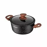 FLORINA MASTER BLACK Cacerola de aluminio 24 cm 4L | Revestimiento antiadherente | Para todo tipo de placas, incluida inducción | Asas ergonómicas soft-touch