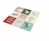 Babify Star Ibaby Alfombra Puzzle para bebés Animals - Espesor 1.5 cm, Antideslizante, Extragrande, Reversible, Impermeable, portátil, de Doble Cara, para niños pequeños y bebés (165x165x1.5cm)