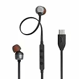 JBL TUNE310C - Auriculares de conexión USB Tipo C, 96 kHz/24 bits DAC Integrado/Control Remoto de 3 Botones con micrófono para Llamadas/Cable Plano, 3 Tipos de Ecualizador preestablecido incluidos,
