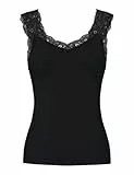 PIECES Pcbarbera Lace Noos BC Top para Mujer, Negro, XL