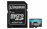 Kingston Canvas Go Plus microSDXC Tarjeta de Memoria Gen4 200MB/s A2 U3 V30 128GB con Adaptador-SDCG4/128GB