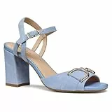 Geox D New ERAKLIA 80 A, Sandalia Tacón Mujer, Lt Blue, 37 EU