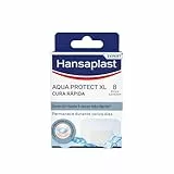 Hansaplast Aqua Protect XL Cura Rápida Apósitos para heridas, 4,3 x 6,5cm, Cura heridas rápido, Reduce el riesgo de cicatrices, Apósitos impermeables grandes, 8 uds