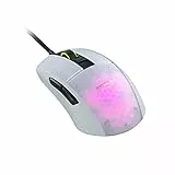 Roccat - Ratón óptico gaming con cable blanco RGB Burst Pro para PC (Windows)