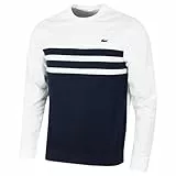 Lacoste Suéter Corte Rayas Pecho Duradero Hombre - Blanco/Azul/Blanco - S