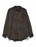 VERO MODA Shirt Vmsanne Courderoy LS Camiseta Wvn Ga Noos, Pastel de Chocolate, S Mujeres