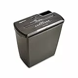 Amazon Basics Destructora de papel, tarjetas de crédito y CD con recipiente separable corte en tiras, capacidad de hasta 7-8 hojas negro, 32.5 L x 16.5 W x 33 H cm, 2.8 kg
