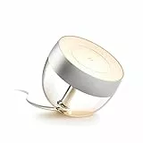 Philips Hue – Lámpara inteligente Philips Hue Iris, Lámpara de Mesa LED Inteligente, 8W - 570 lúmens, Luz Blanca y de Colores, Compatible con Alexa y Google Home, Color Plata