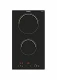 Candy CID 30/1 Placa Inducción Domino, 2 Zonas, 30CM, 9 Niveles de Potencia, 3,5KW, Mandos Centrales, Temporizador, Bloqueo de Seguridad, Indicador de calor residual, Negro