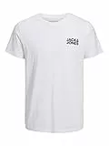 JACK & JONES Jjecorp Logo Tee Ss O-neck Noos Camiseta Cuello Redondo, White Fit:slim/Small Print/Black, M Hombre