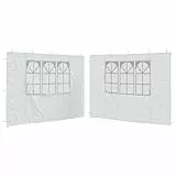 vidaXL 2X Paredes Laterales de Carpa de Fiesta con Ventana Blanco Cenadores