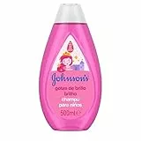 Johnson's Baby Champú Gotas de Brillo (1 x 500 ml), champú infantil con aceite de argán, champú sin sulfatos ni parabenos para bebé, para un pelo suave y sedoso