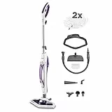 Polti Vaporetto SV440 Doble, Escoba a Vapor 2 en 1 con Limpiador Portátil, Potencia Máxima 1500 W, 11 Accesorios Incluidos, Calentamiento en 15 Segundos, Depósito Extraíble, Blanco y Morado