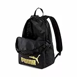 PUMA Phase Backpack Mochilla, Unisex Adulto, Black/Golden Logo, Talla única
