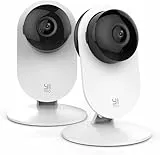 YI Pro(2-Pack) Cámara Interior de Vigilancia Resolución 2K QHD, Cámara IP WiFi 2.4GHz, Detección IA de Movimiento Humano y Control Remoto,Visión Nocturna,Cámara Compatible Alexa & Google Assistant