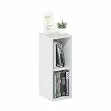Furinno Fulda Librería con Estantería para Ahorrar Espacio de 2 Niveles, Anchura 20 cm, Blanco